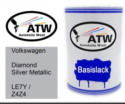 Volkswagen, Diamond Silver Metallic, LE7Y / Z4Z4: 500ml Lackdose, von ATW Autoteile West.